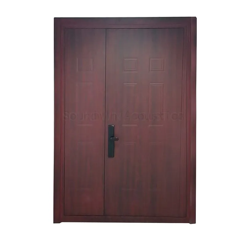 Commercial Acoustic Soundproof Door, One Frame Two Door Sashes Series, Anti‑Noise Interior Door for Office and Media Room:SWDR-007
