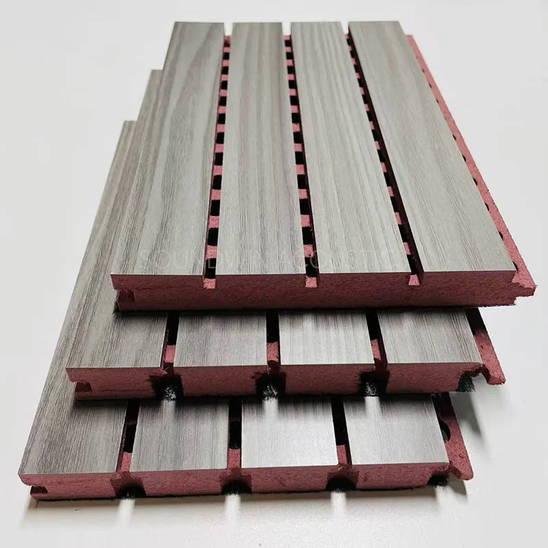 MDF Grooved Wood Acoustic Panel High‑Density Sound Absorbing Wooden Wall Panel For Auditorium Interior Noise Reduction:SWGW-002