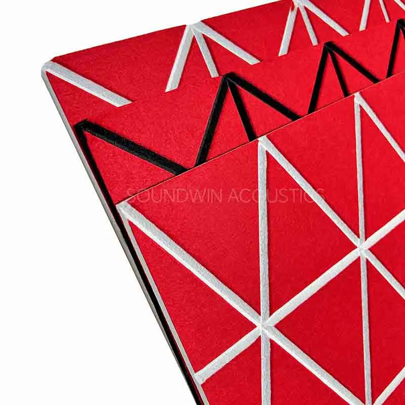 ASTM‑E84 Class A Duplex Carved Acoustic Panel Polyester Fiber Decorative Wall Board for Studio:SWPT-DUCA005
