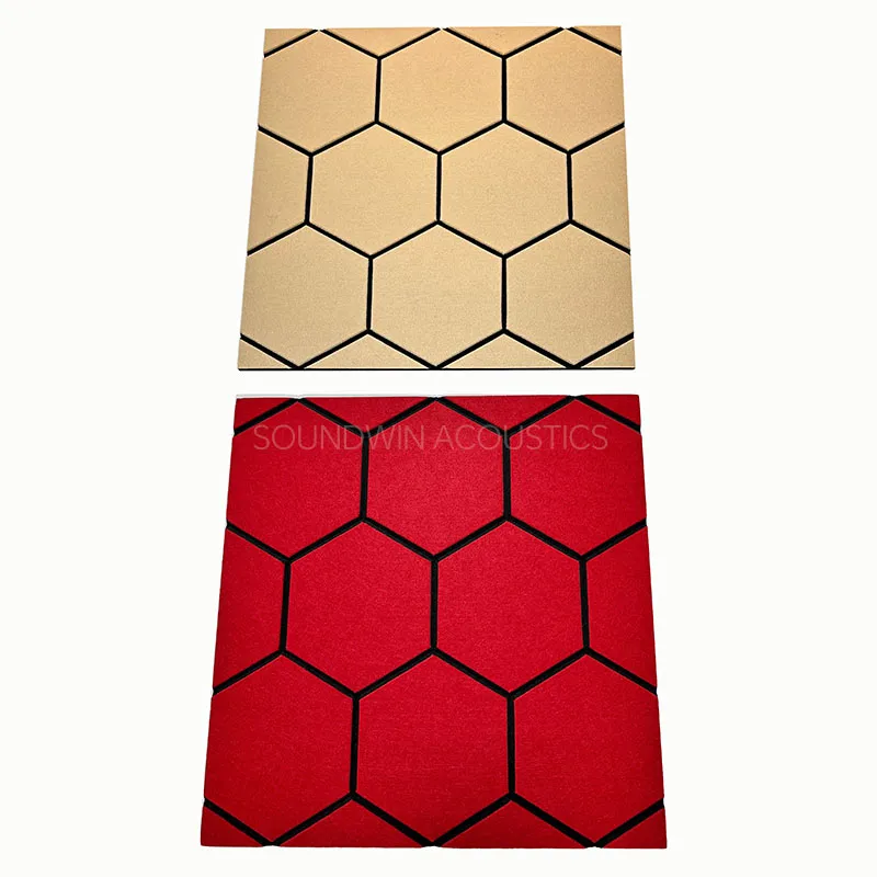 Duplex Carved Polyester Fiber Acoustic Panel 3D Pattern Decorative Wall Panel for Home Theater Office:SWPT-DUCA003