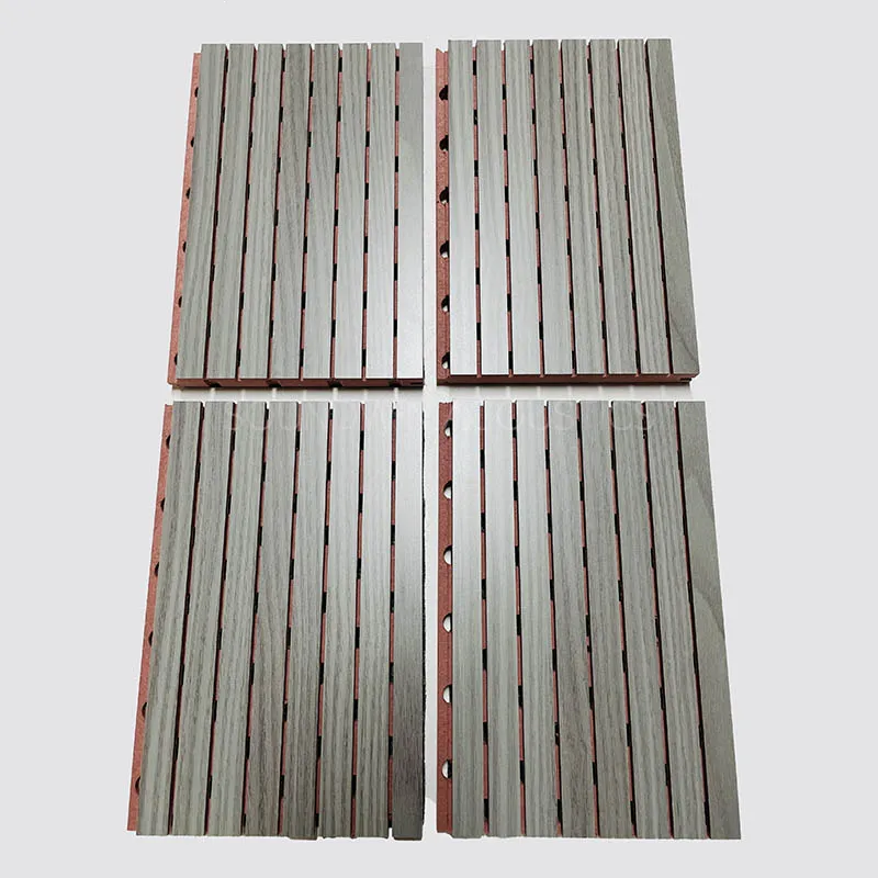 MDF Grooved Wood Acoustic Panel High‑Density Sound Absorbing Wooden Wall Panel For Auditorium Interior Noise Reduction:SWGW-002