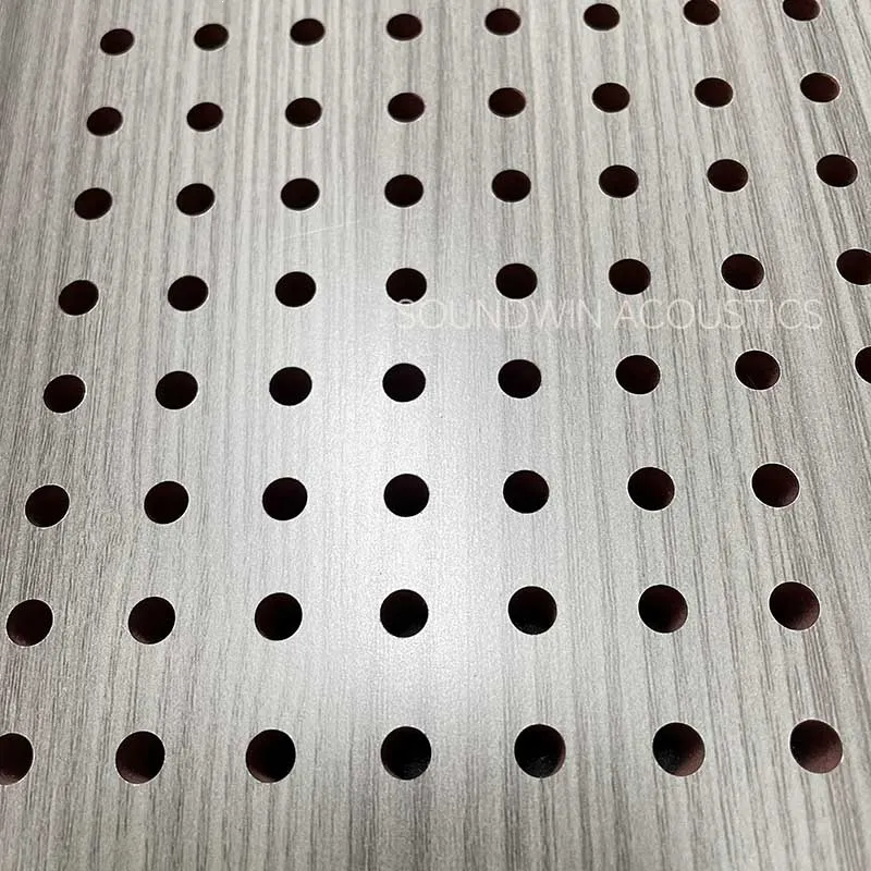 Auditorium Use Perforated Wooden Acoustic Panel High‑Performance Noise Reduction Interior Wall Panel:SWPT-003