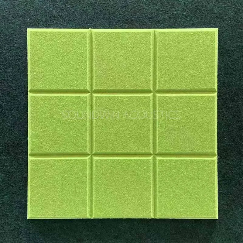 Duplex Color Polyester Fiber Acoustic Wall Panel Engraved Design Sound Absorbing Board for Home & Commercial Use:SWPT-DUCA012