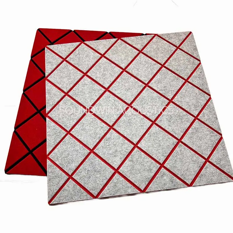 Custom Pattern Duplex Polyester Fiber Acoustic Wall Panel Fire Rated Sound Absorption Panel for Meeting Room:SWPT-DUCA004