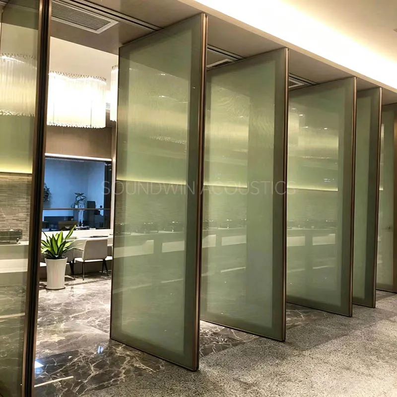 Aluminum‑Framed Glass Soundproof Movable Partition Wall, 65/80 Type Sliding Rotatable Glass Divider:SWFG-001