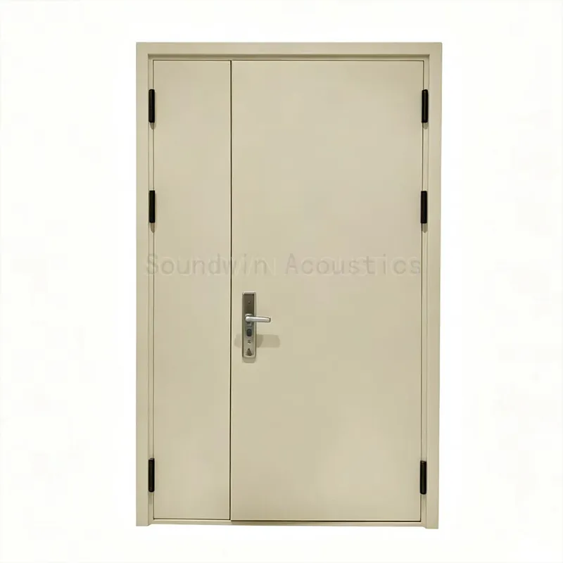 Commercial Acoustic Soundproof Door, One Frame Two Door Sashes Series, Anti‑Noise Interior Door for Office and Media Room:SWDR-007