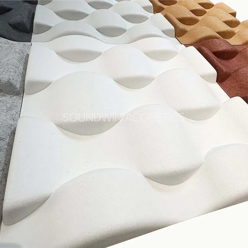 3D Decorative Polyester PET Sound Absorbing Panels Interior Acoustic Wall Panels for Hotel & Office Decoration:SW3D-025