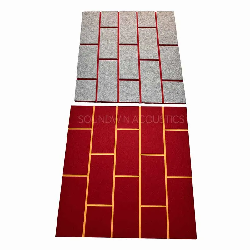 Dual‑Color 3D Carved Polyester Fiber Acoustic Panel Sound Insulation Wall Panel for Commercial Interior Decoration:SWPT-DUCA006