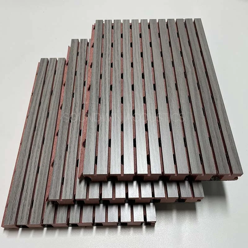 MDF Grooved Wood Acoustic Panel High‑Density Sound Absorbing Wooden Wall Panel For Auditorium Interior Noise Reduction:SWGW-002