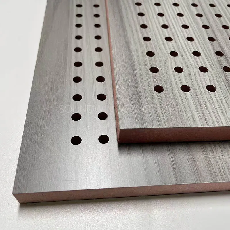 Auditorium Use Perforated Wooden Acoustic Panel High‑Performance Noise Reduction Interior Wall Panel:SWPT-003