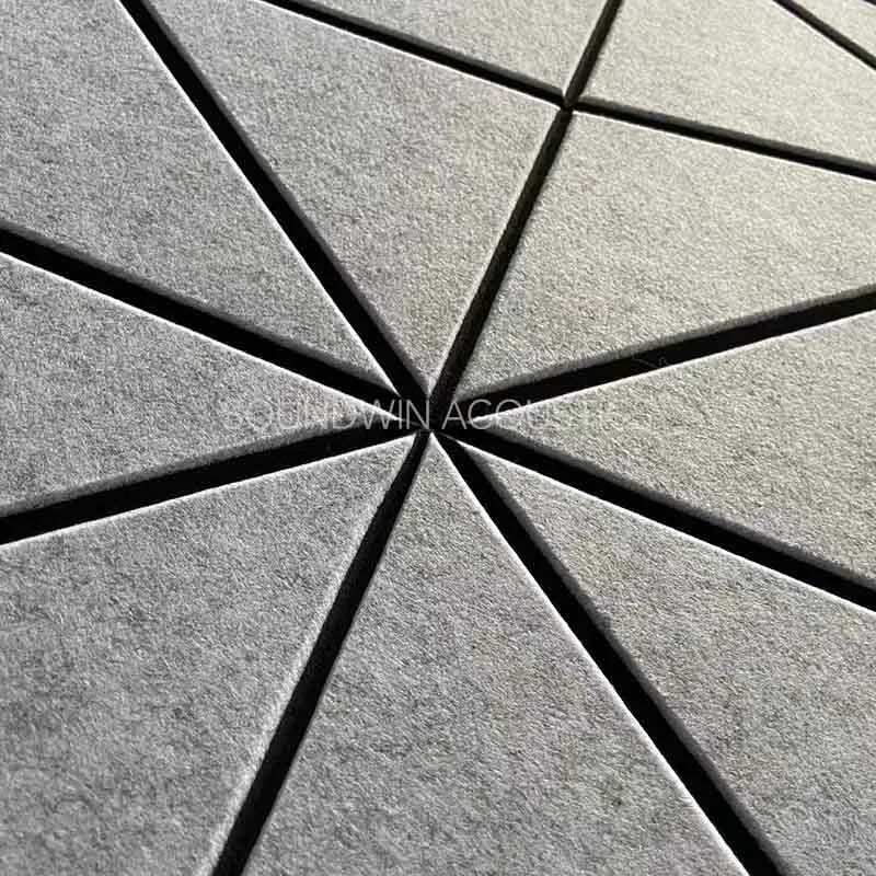 12mm Thick Two‑Color Carved Polyester Fiber Acoustic Panel Interior Decor Soundproof Wall Panel:SWPT-DUCA011