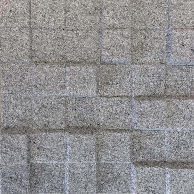 3D Sound Absorbing Acoustic Wall Panels Eco Friendly PET Polyester Fiber Decorative Panels For Commercial Office Hotel:SW3D-030